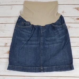 Indigo Blue Women's Blue Jean Denim Maternity Skir